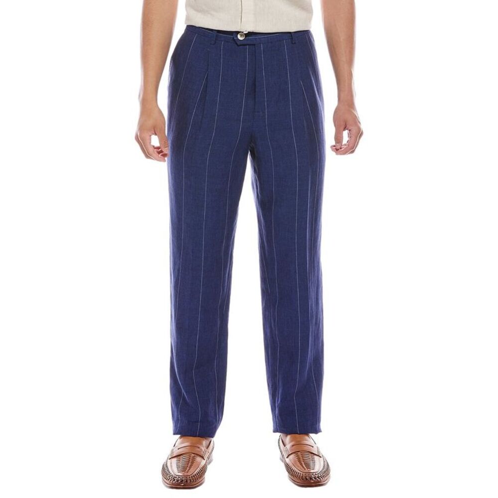 Brunello Cucinelli Blue Linen Casual Men's Pants